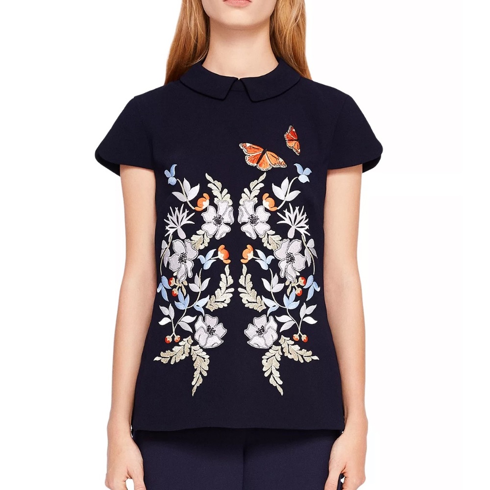 Ted Baker Enora Kyoto collared gardens top